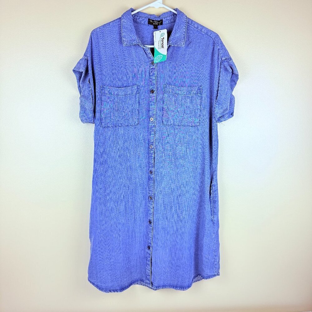 NWT Velvet Heart 100% Tencel Button Front Shirt Dress Tunic